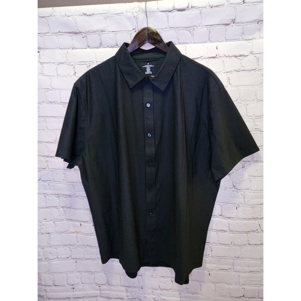 Fabletics The Don Short Sleeve Button-Up Shirt Mens XL Black